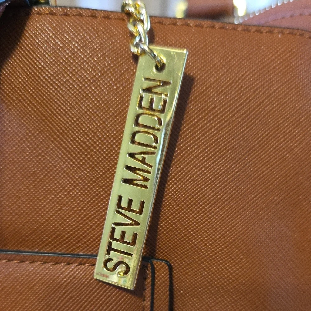 Steve Madden Tan Leather Briefcase